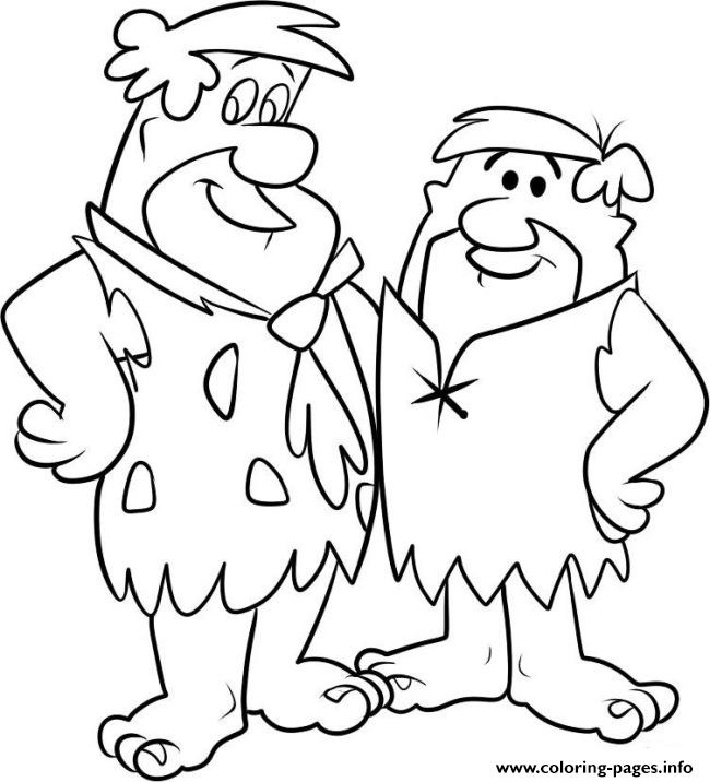 650x716 Barney And Fred Flintstones D675 Coloring Pages Printable