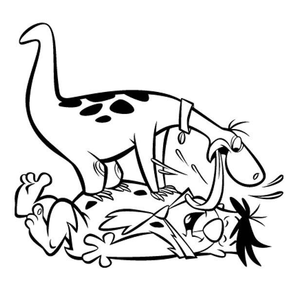 600x600 Dino Lick Fred Face In The Flintstones Coloring Page Coloring Sun