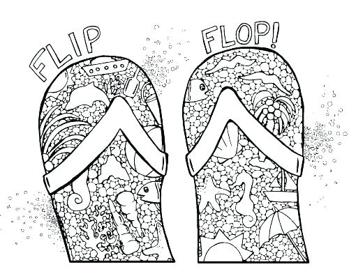 500x386 Coloring Pages Beach Beach Coloring Pages For Adults Flip Flop