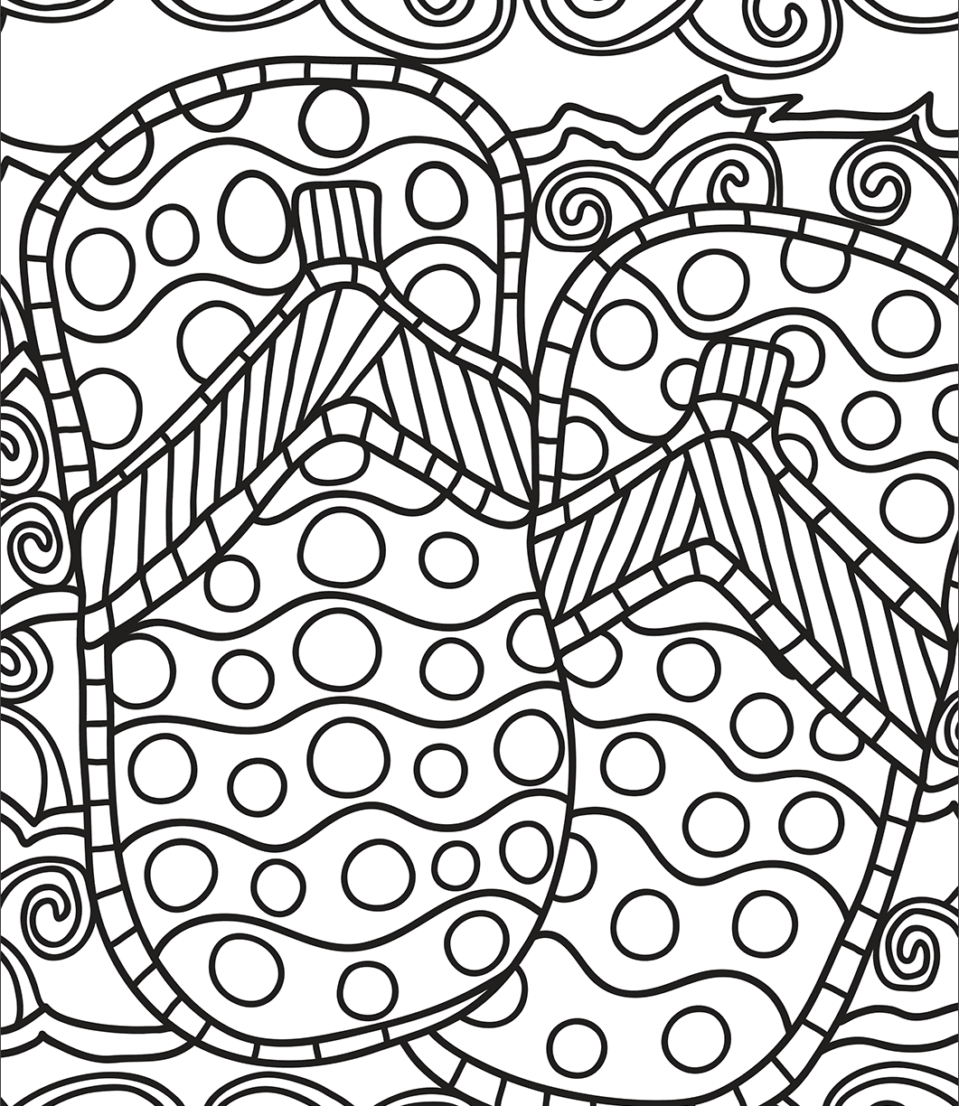 1061x1224 Flip Flops Coloring Pages Summer Flop Free Printable Page Print