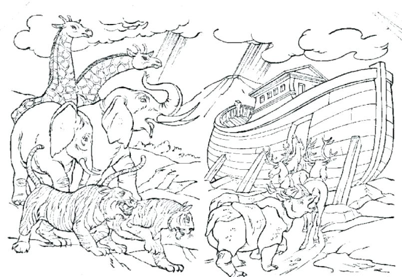 805x555 Ark After The Flood Elementary Age Art Noah Ark Coloring Page Ark