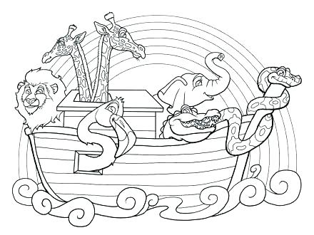 440x330 Noahs Ark Coloring Page Flood Building Ark 1 Noahs Ark Coloring