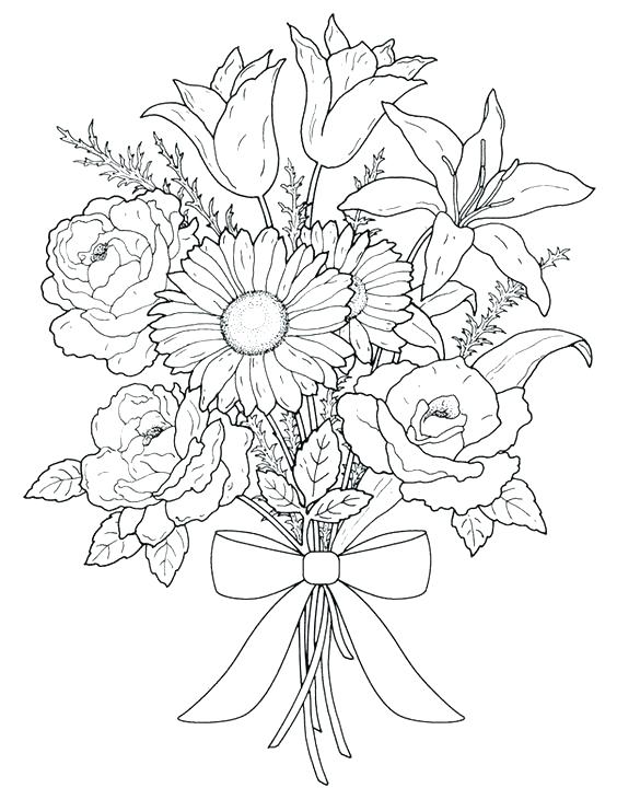 564x720 Advanced Flower Coloring Pages Printable Coloring Pages For Adults