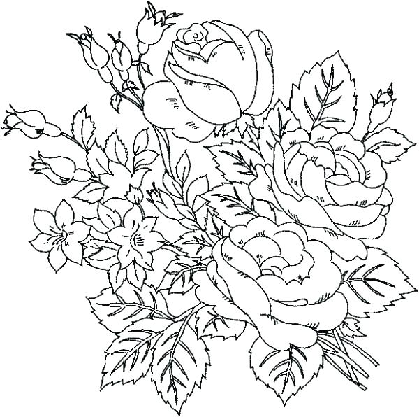 600x596 Flower Printable Coloring Pages Flowers Coloring Pages Printable