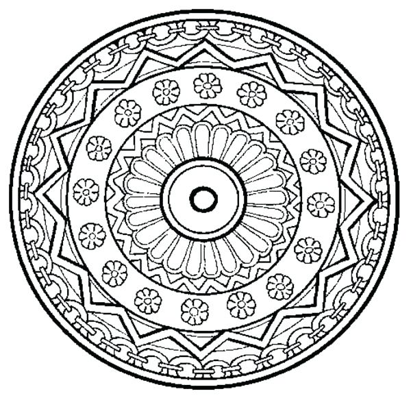 600x581 Trippy Coloring Pages Floral Mandala Coloring Pages Batch Coloring