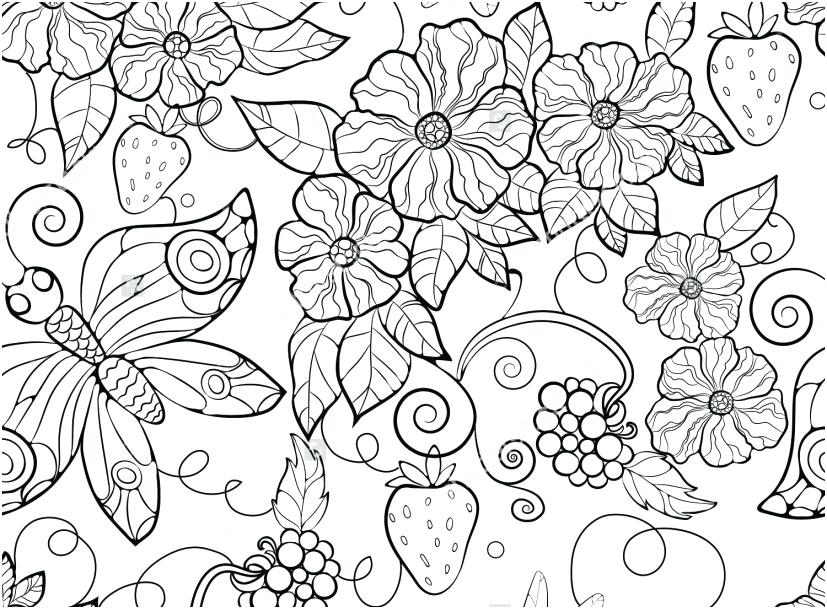 827x609 Floral Pattern Coloring Pages Simple Coloring Pages Flower