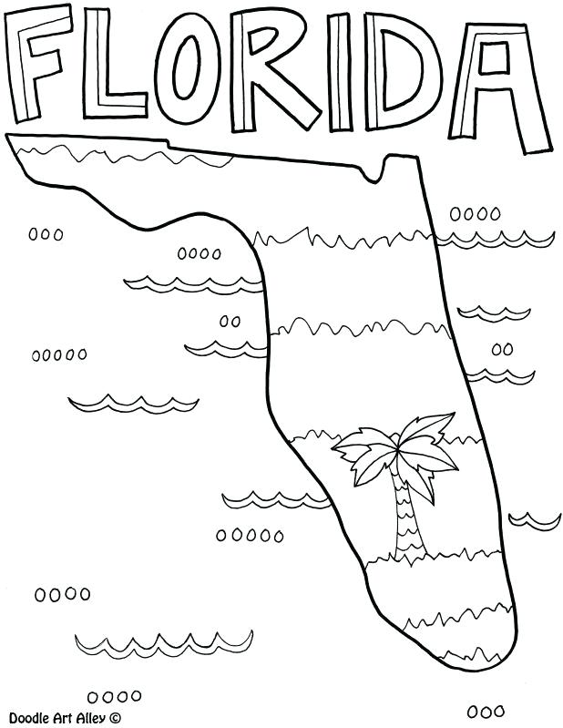 618x799 Florida Coloring Page Coloring Page By Doodle Art Alley Florida