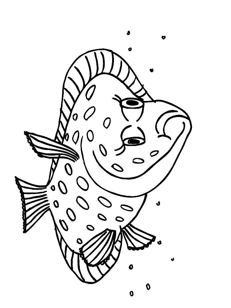 750x1000 Flounder Fish Coloring Pages. Download And Print Flounder Fish