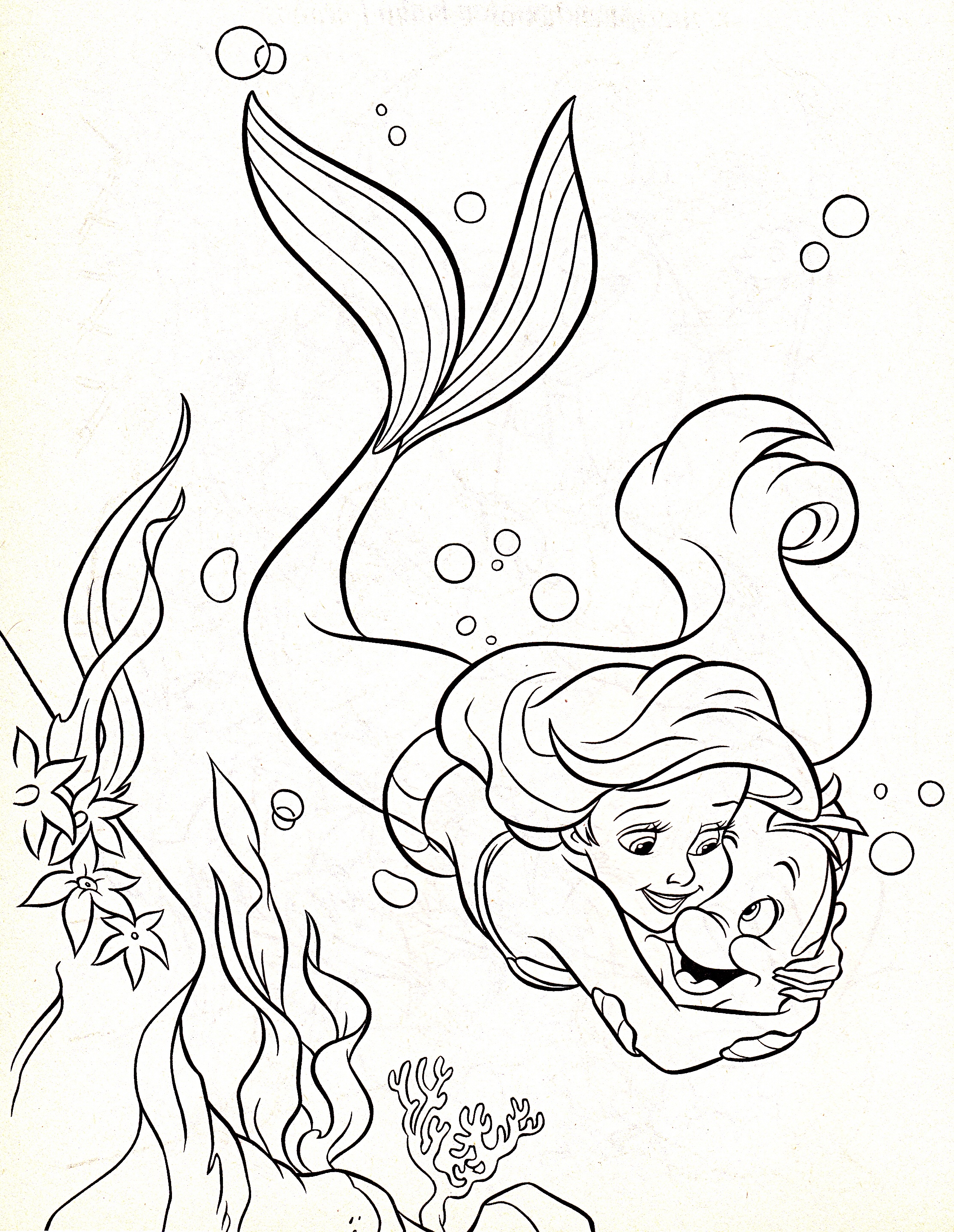 2230x2879 Shocking Flounderg Page Ariel And Colouring Pages Sebastian Fish