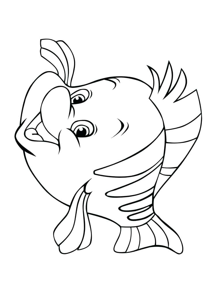 750x1000 Coloring Flounder Coloring Pages Cute Cartoon Printable Gallery