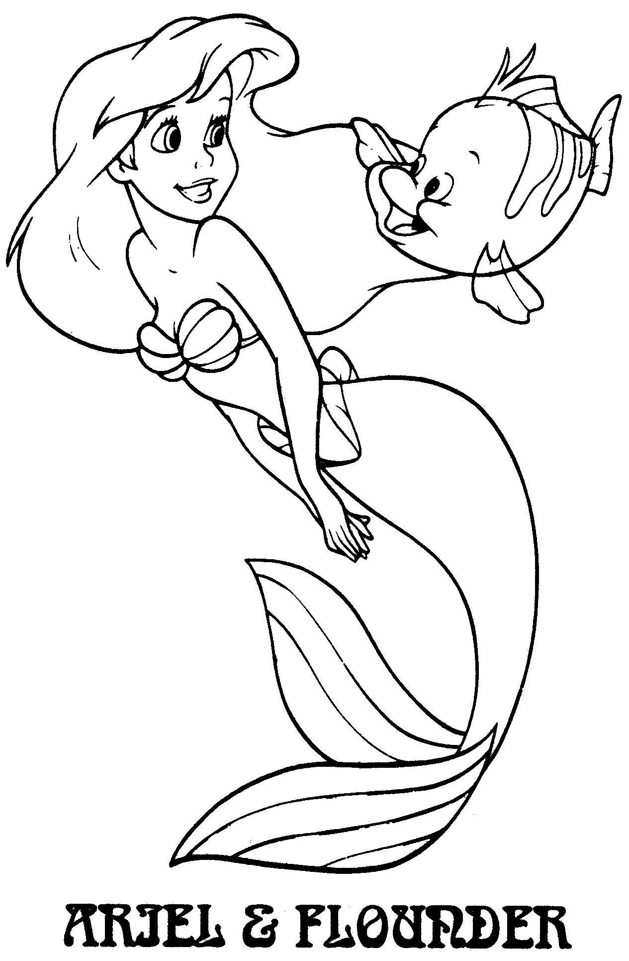 1265x1930 Ariel Flounder Coloring Pages Coloring Sheets
