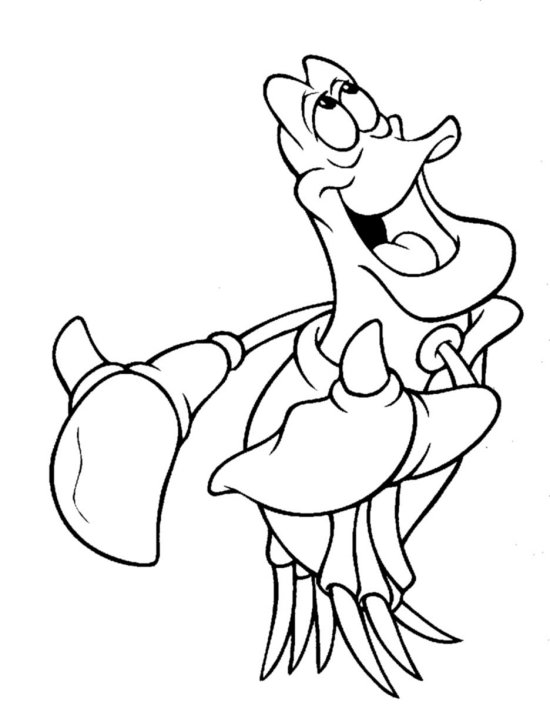 550x715 Flounder Coloring Pages From The Little Mermaid