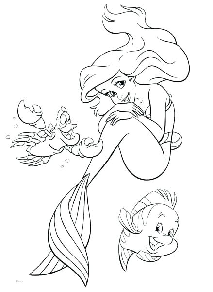 439x600 Ariel And Flounder Coloring Pages Shippa.co