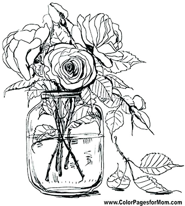 640x712 Pretty Flower Coloring Pages Flower Coloring Worksheet Full Size