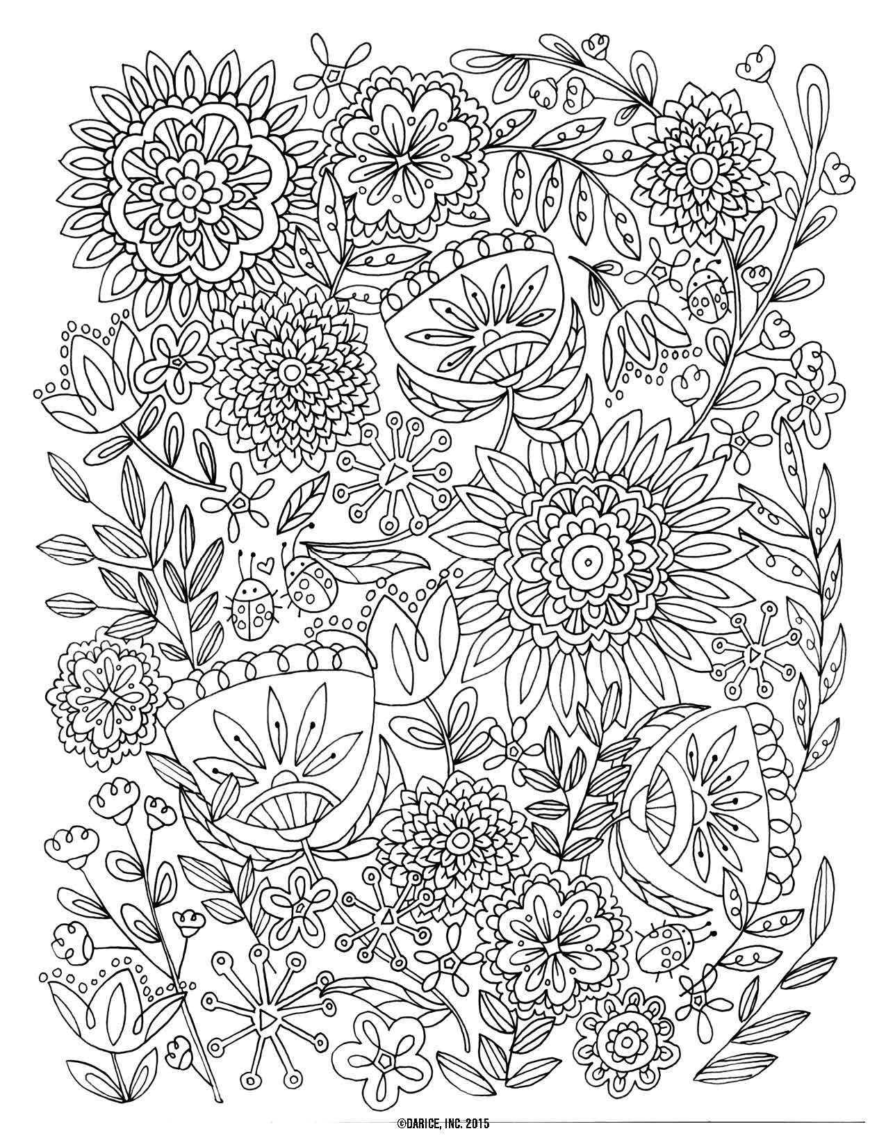 1275x1650 Adult Coloring Pages Printable Flower Free Coloring Sheets