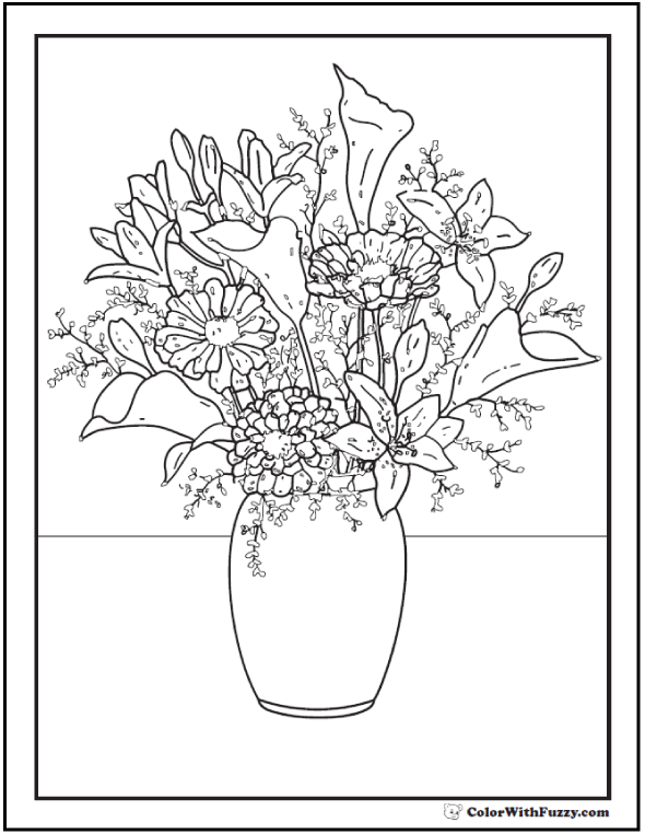 Flower Arrangement Coloring Pages