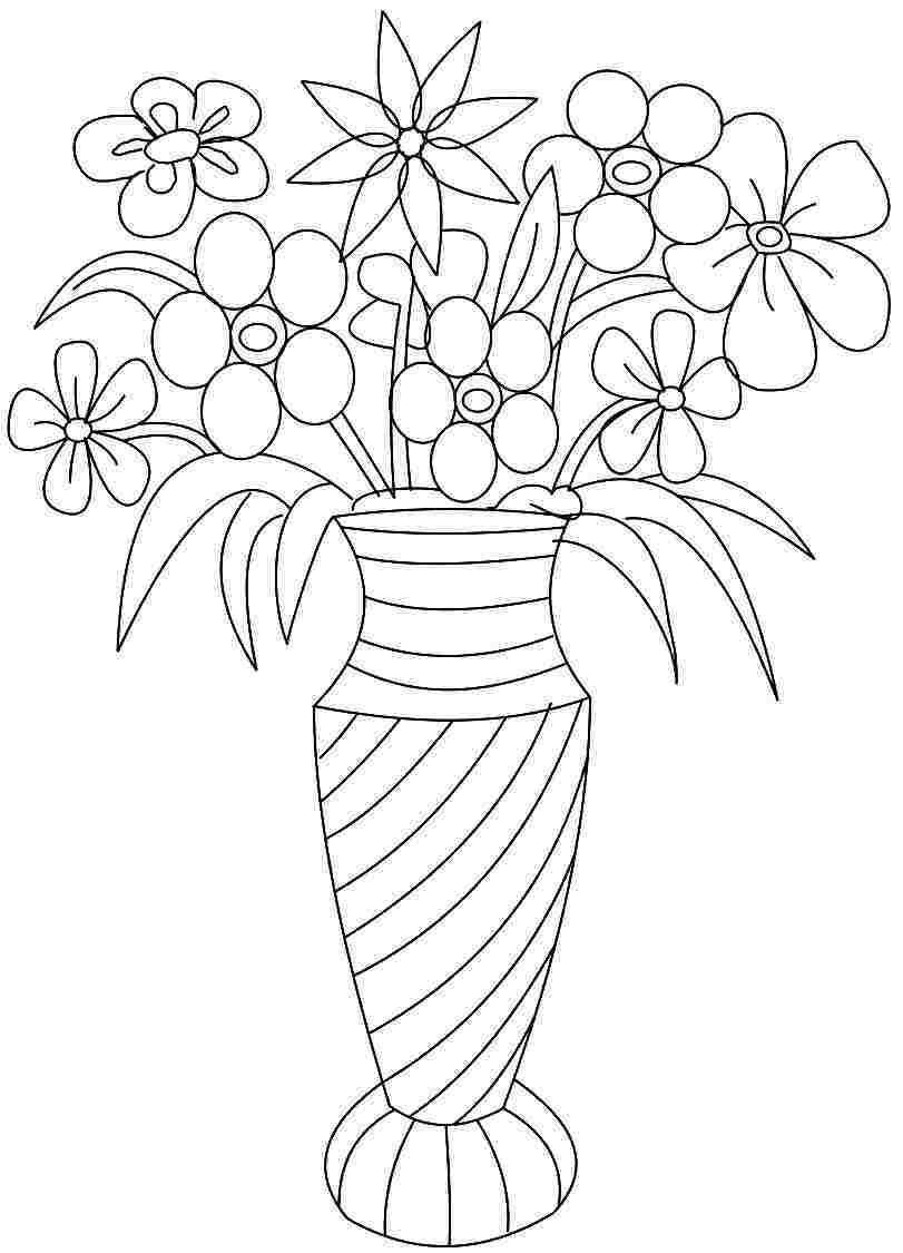 811x1125 Marvelous Vase And Coloring Page Many Interesting Cliparts Picture