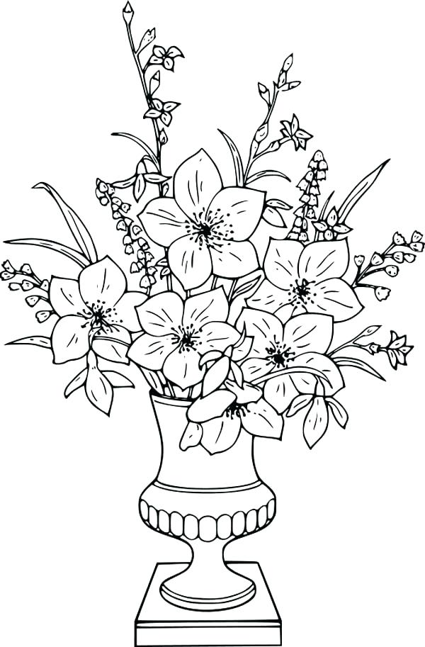 600x913 Lily Flower Coloring Pages