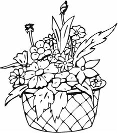 236x264 Flower Basket Coloring Page Free Printable Coloring Pages
