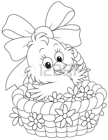 348x450 Flower Basket Colouring Pages