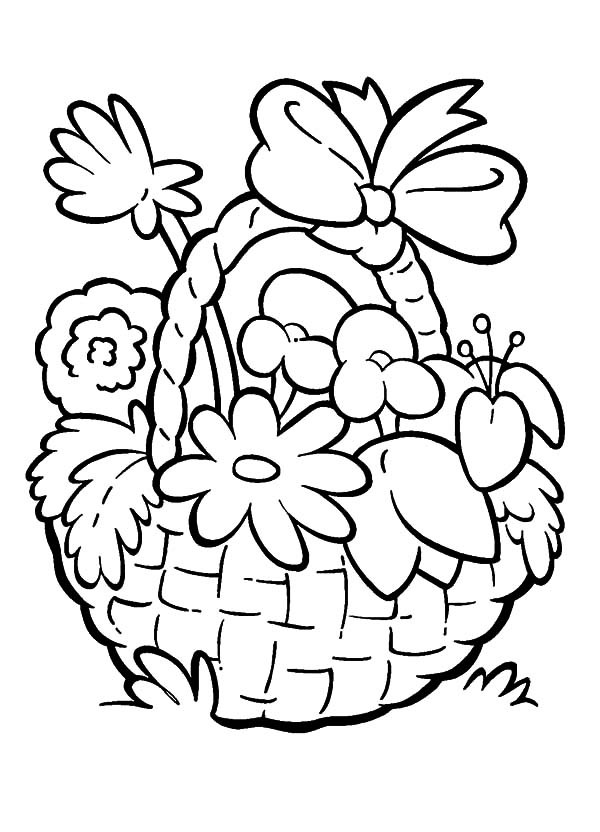 600x832 Basket Of Flowers For Love Ones Coloring Pages Best Place To Color