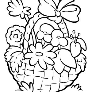 300x300 Deacorating Basket Of Flowers Coloring Pages Best Place To Color