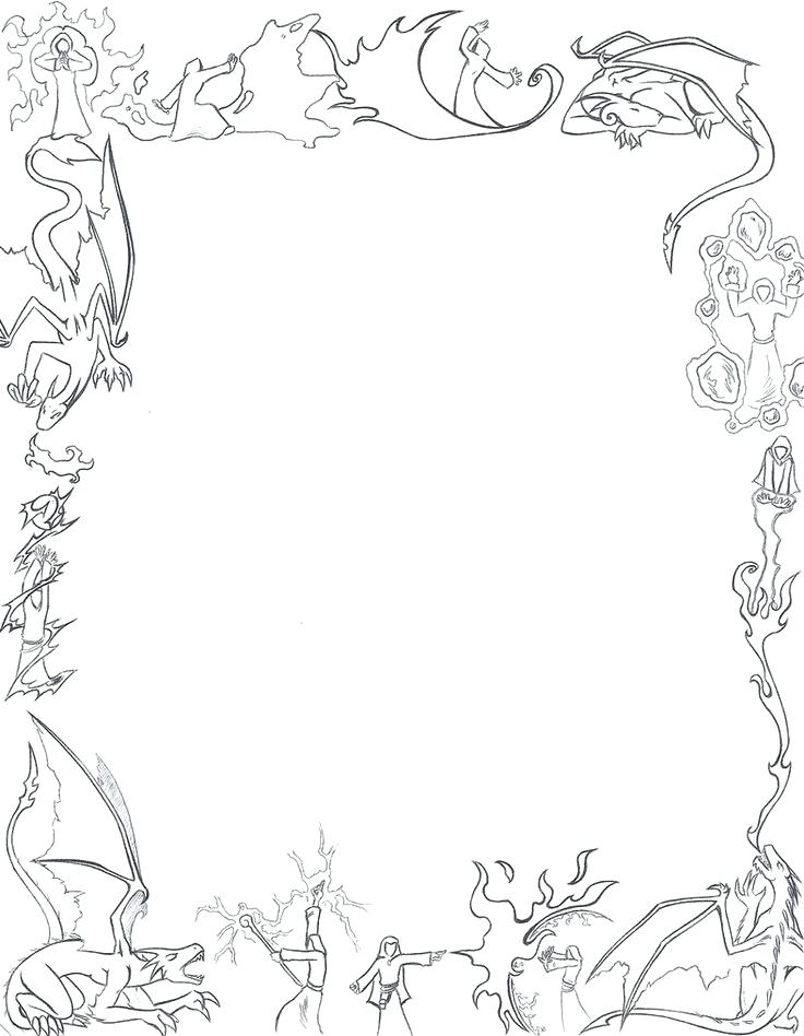 Flower Border Coloring Pages