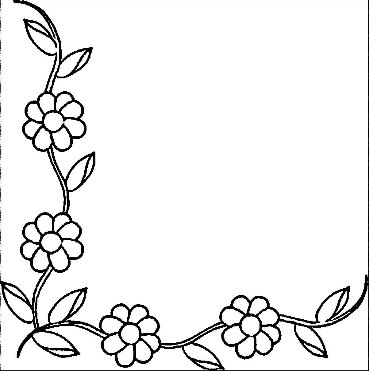 1203x1207 Coloring Pages Flower Borders Coloring Page Fun