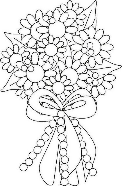 420x640 Flower Bouquet Coloring Pages Flower Bouquet Coloring Page Flower