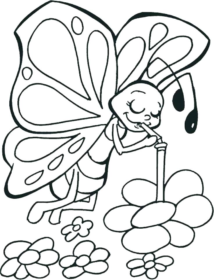 736x960 Coloring Pages Of Flowers And Butterflies The Pages Coloring Pages