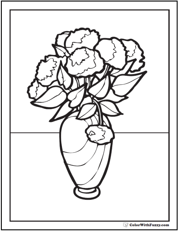 Flower Clip Art Coloring Pages