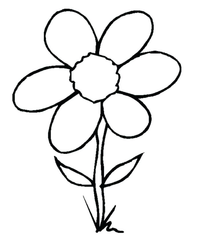 699x828 Easy Coloring Pages Flowers Flower Simple Drawing Worm Line Clip