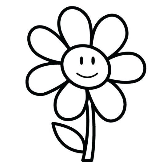 530x541 Flower Coloring Page Flower Coloring Pages Easy Flower Mandala