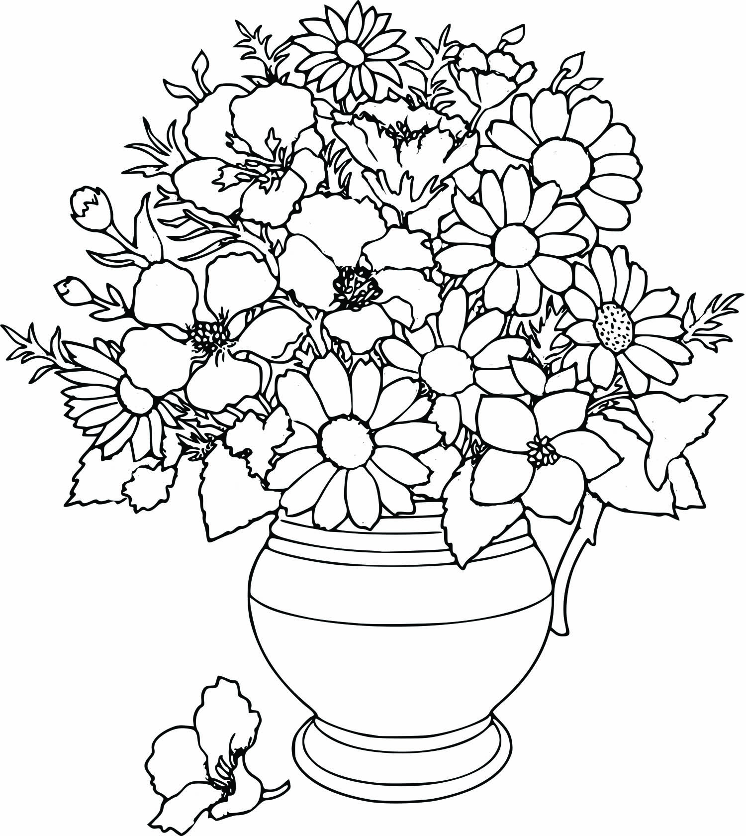 1500x1680 Free Beautifull Flower Coloring Pages With Flowers Glum Me Within