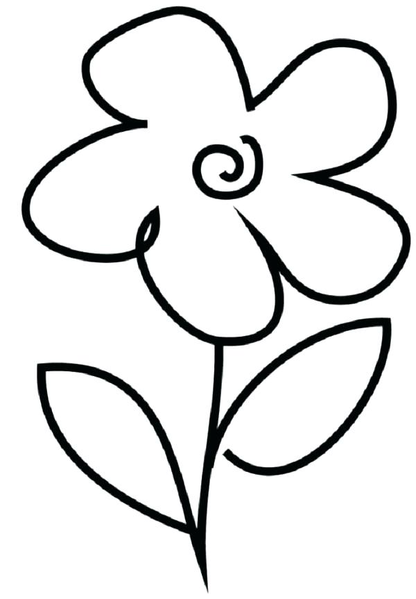600x863 Simple Flower Coloring Pages Flower Color Pages In Addition