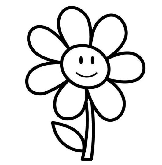 530x541 Easy Flower Coloring Pages Kids