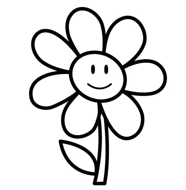 600x613 Flower Coloring Pages For Preschoolers Flower Coloring Pages