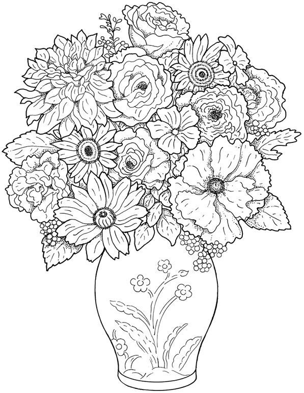 597x770 Bold Idea Adult Coloring Pages Flowers On Flower