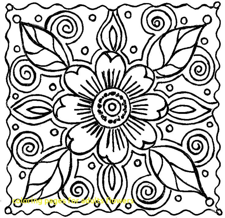 736x714 Coloring Pages For Adults Flowers With Best 25 Flower Coloring