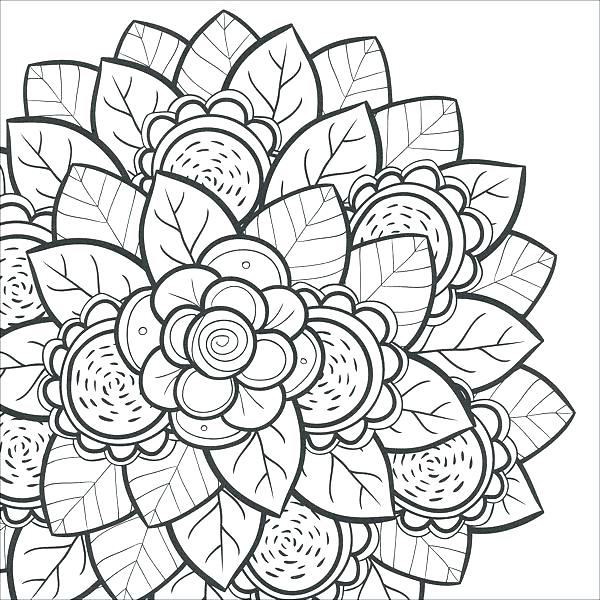 600x600 Easy Printable Flower Coloring Pages