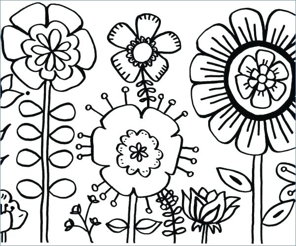 600x500 Coloring Pages Of Roses Easy Flower Coloring Pages Coloring Roses