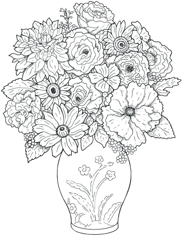 600x773 Flowers Pictures To Color And Print Out Kids Coloring Hard Flower