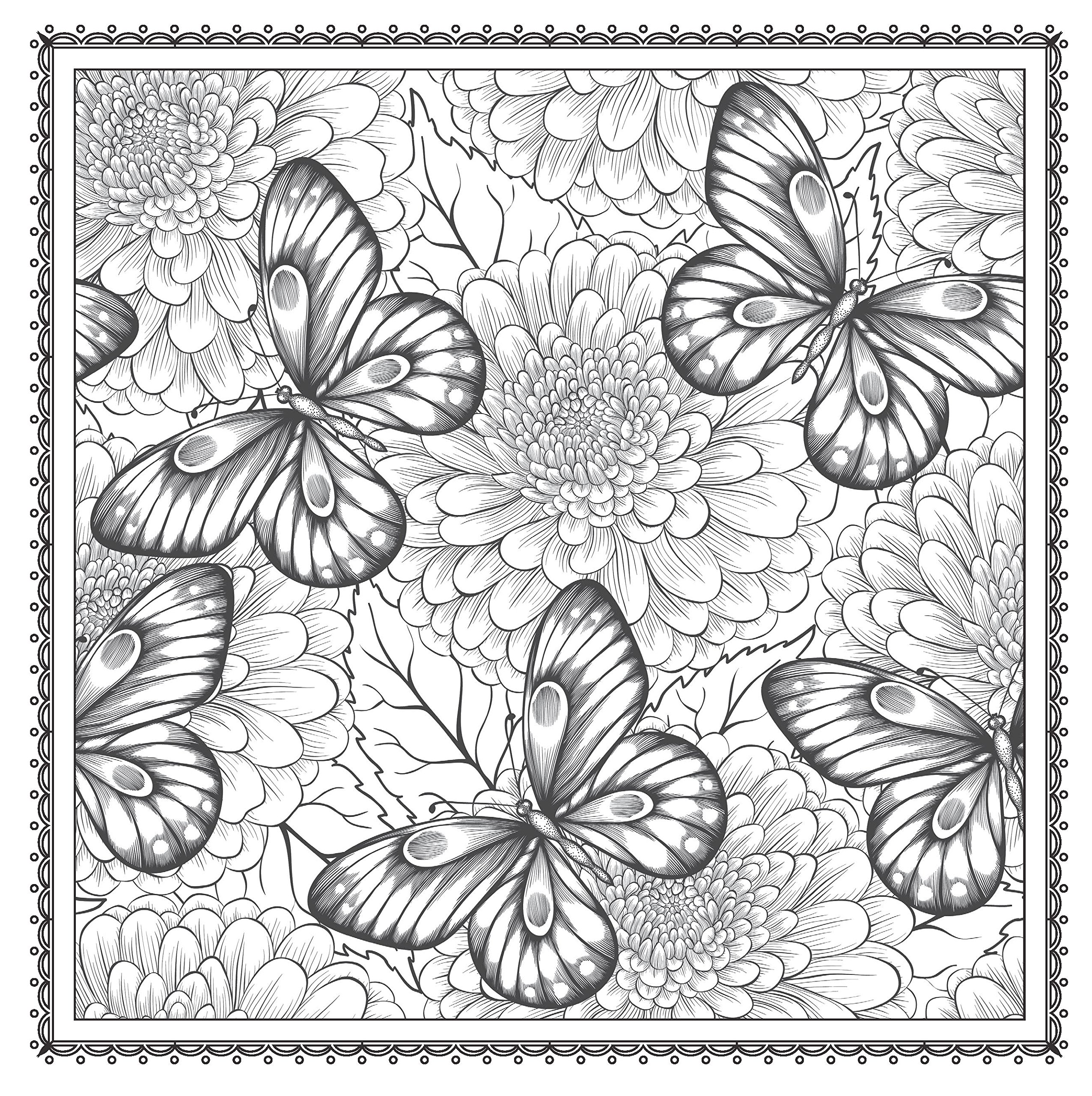 2551x2560 Adult Coloring Pages Patterns On Flowers
