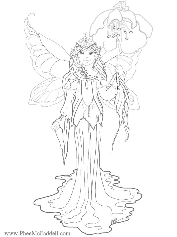 670x900 Flower Fairy Coloring Page