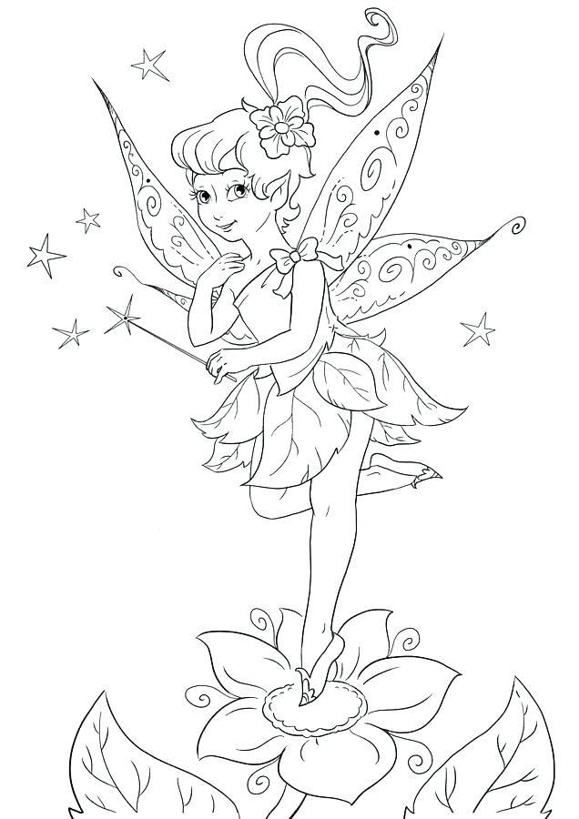 636x900 Classy Flower Fairy Coloring Pages Kids Page Stock Illustration