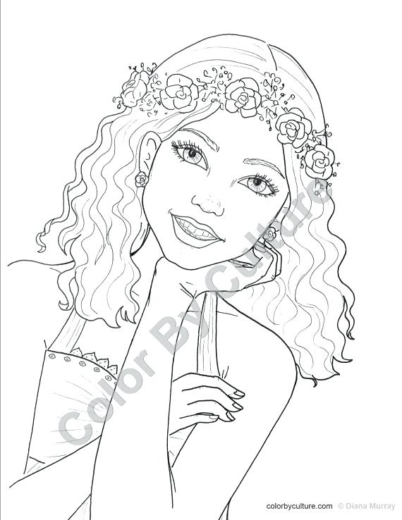 570x738 Coloring Pages Of Girls As Well As Teenage Girl Coloring Pages