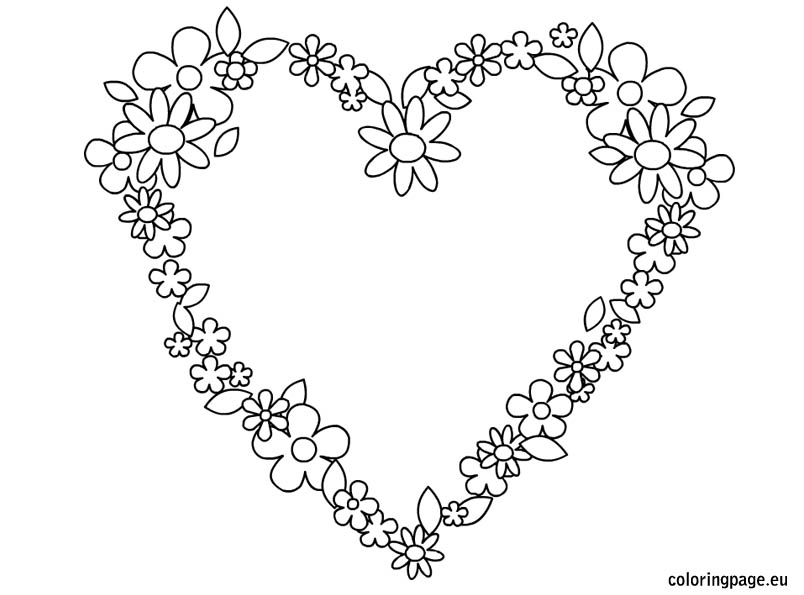 804x595 Coloring Pictures Of Flowers Hearts Free Printable Hearts