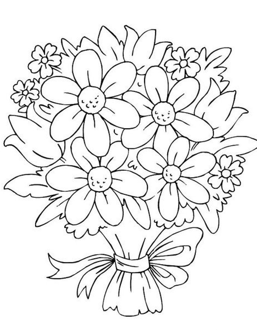 883x1132 Bouquet Of Flowers Coloring Pages Coloring Pages(Trisha's Board