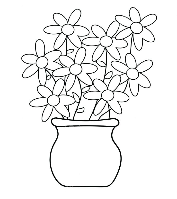 728x817 Flower Pot Coloring Pages Flower Pot Coloring Page With Wallpaper