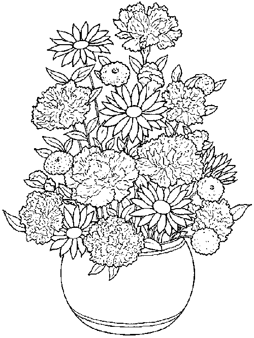 500x666 Coloring Pages Flower Pots Flower Coloring Pages